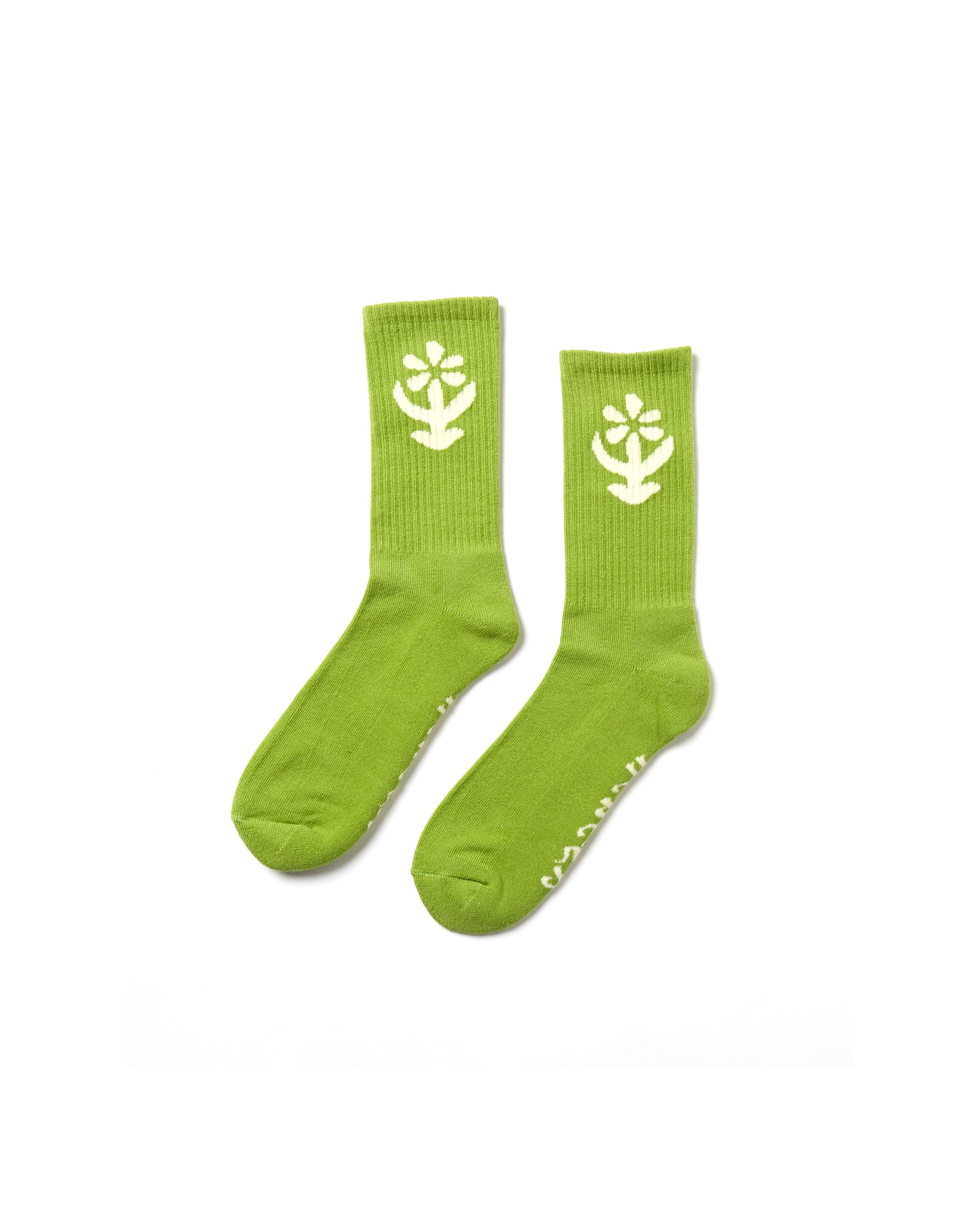 Flower Socks - Green / Ecru