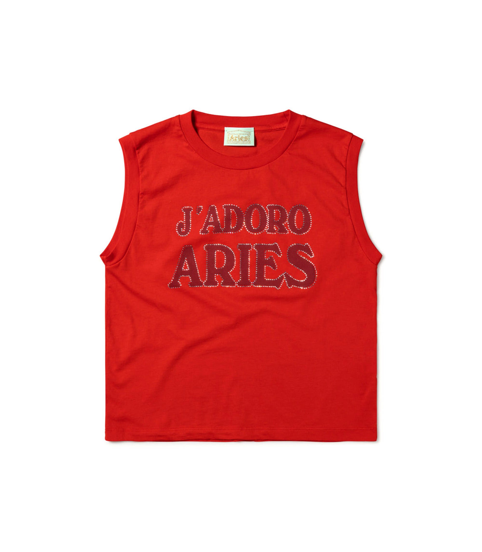 J'adoro Aries Diamante Shrunken Vest - Red
