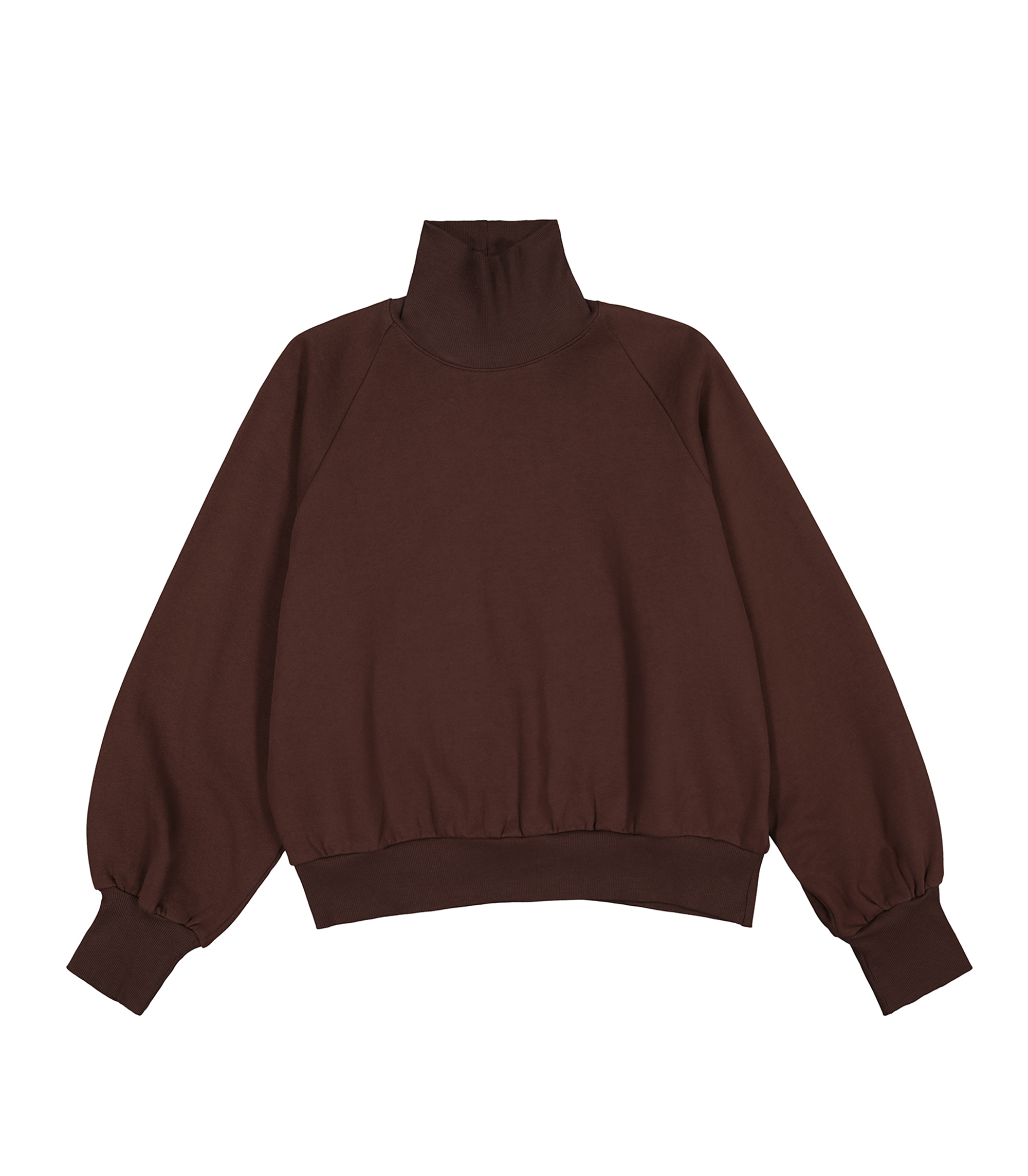 High Neck Sweatshirt - Brown