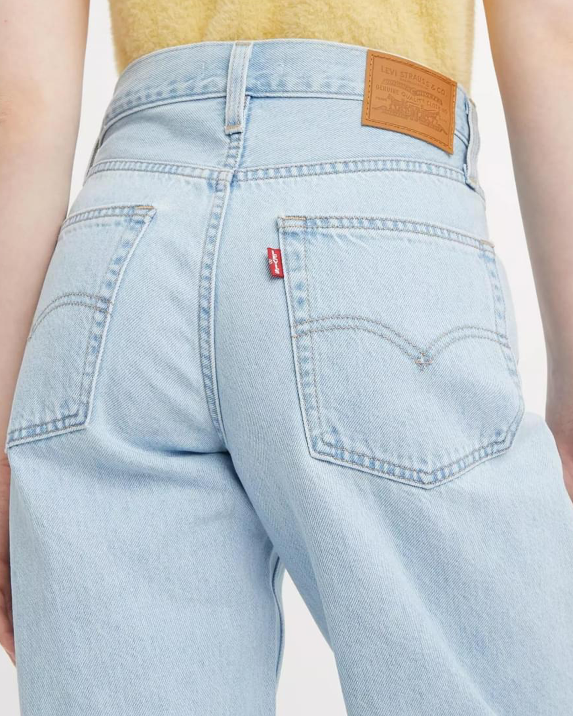 Womens Baggy Dad Jeans - Light indigo / Flat Finish