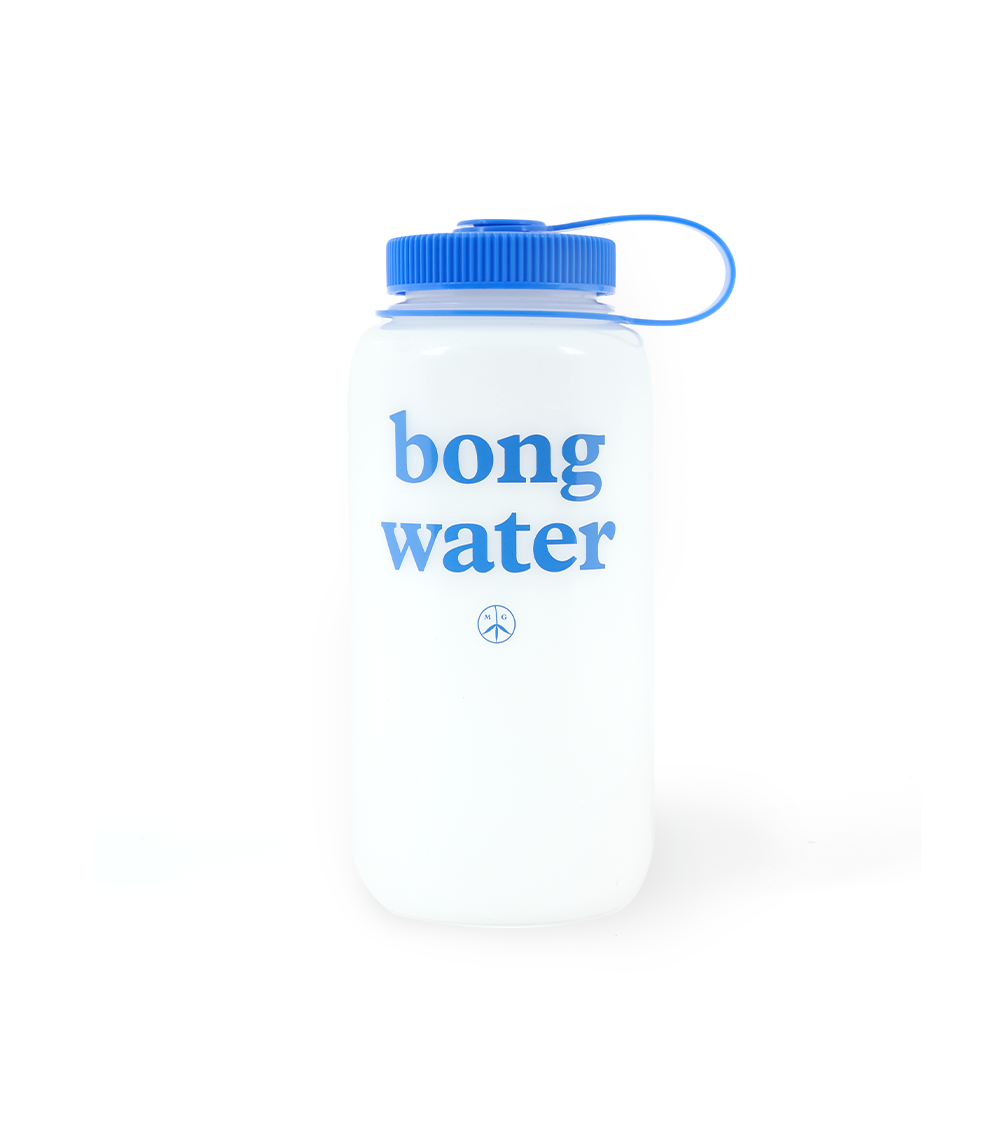 Bong Water 32oz Nalgene Wide Mouth Bottle - White / Blue