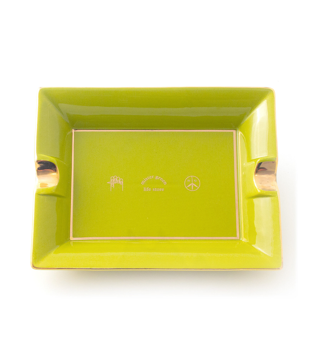 Logo Ceramic Ash Tray - Green