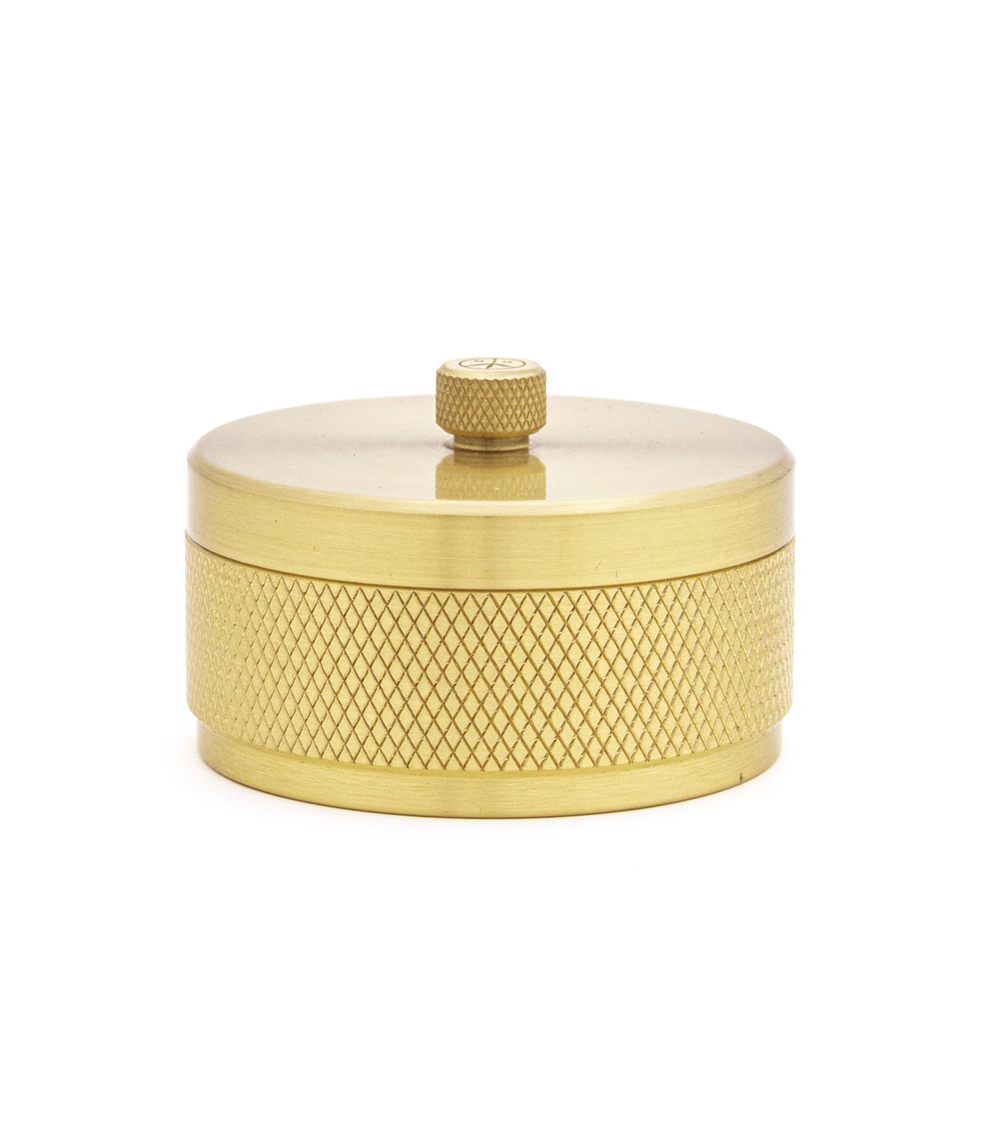 Lidded Ashtray - Heavy Brass