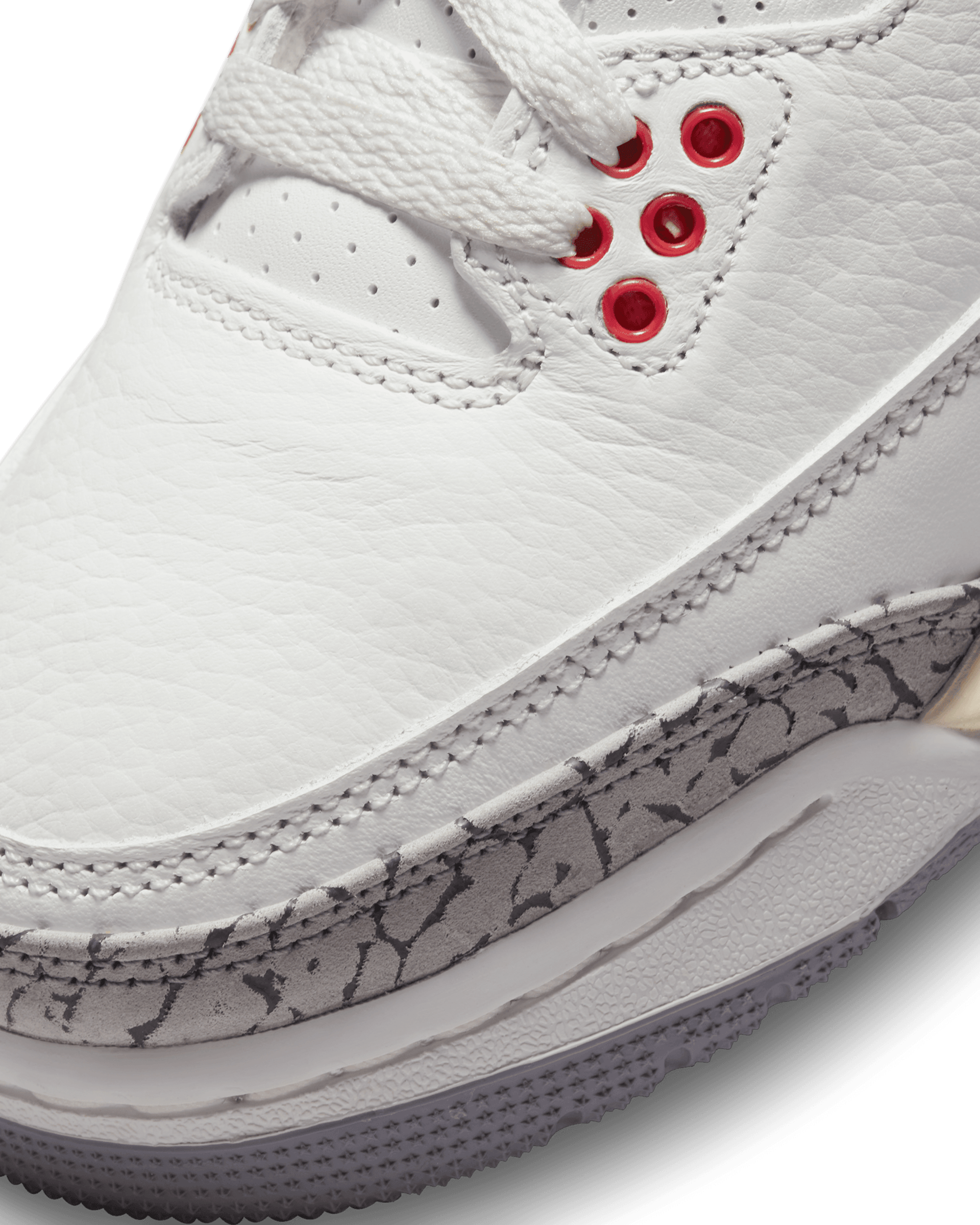 Air Jordan 3 Retro (GS) - Summit White / Fire Red / Black Cement Gray