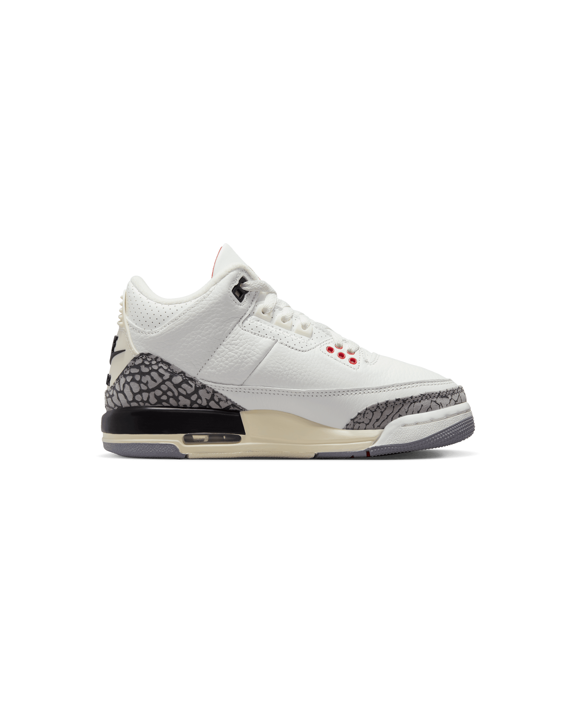Air Jordan 3 Retro (GS) - Summit White / Fire Red / Black Cement Gray