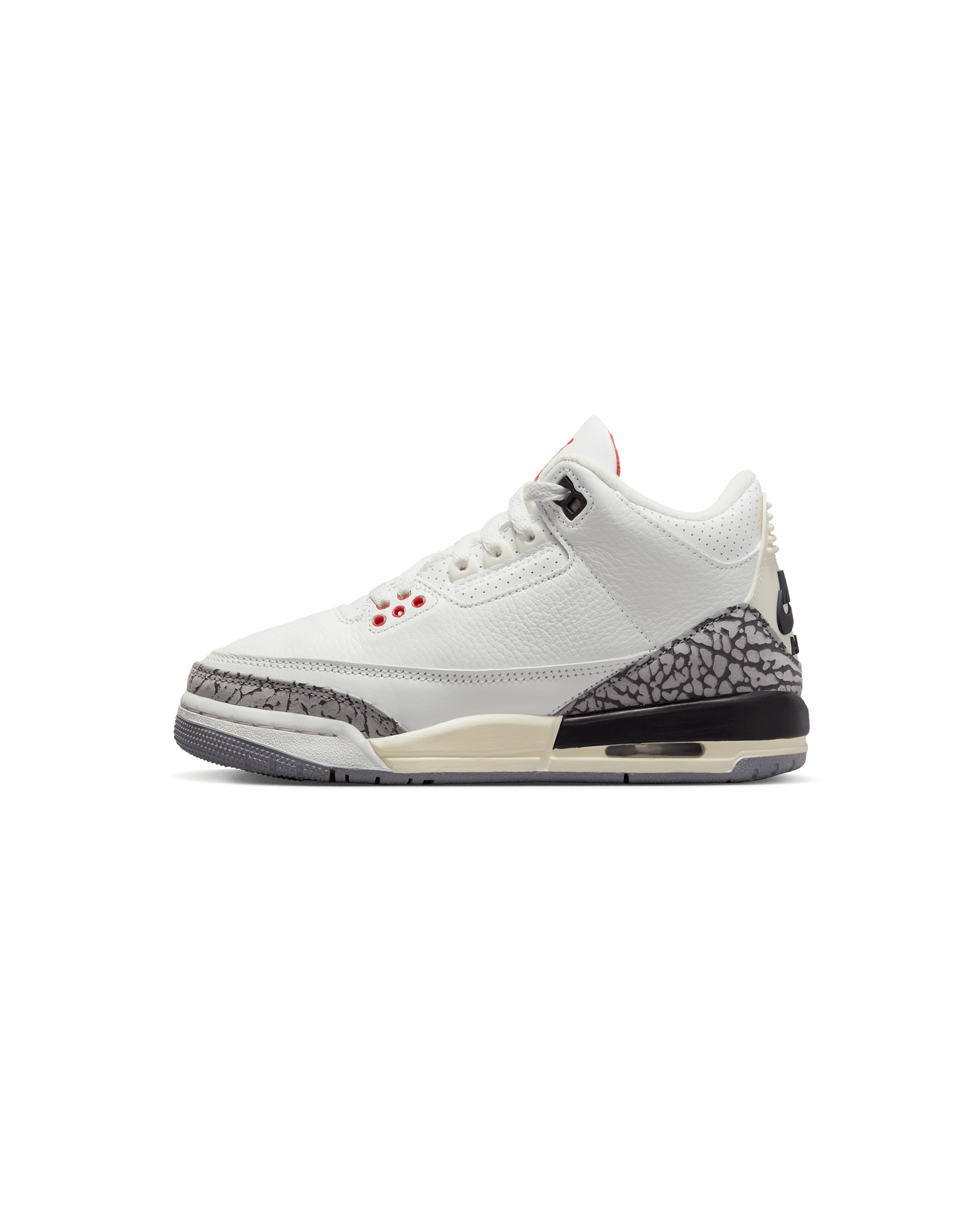 Air Jordan 3 Retro (GS) - Summit White / Fire Red / Black Cement Gray