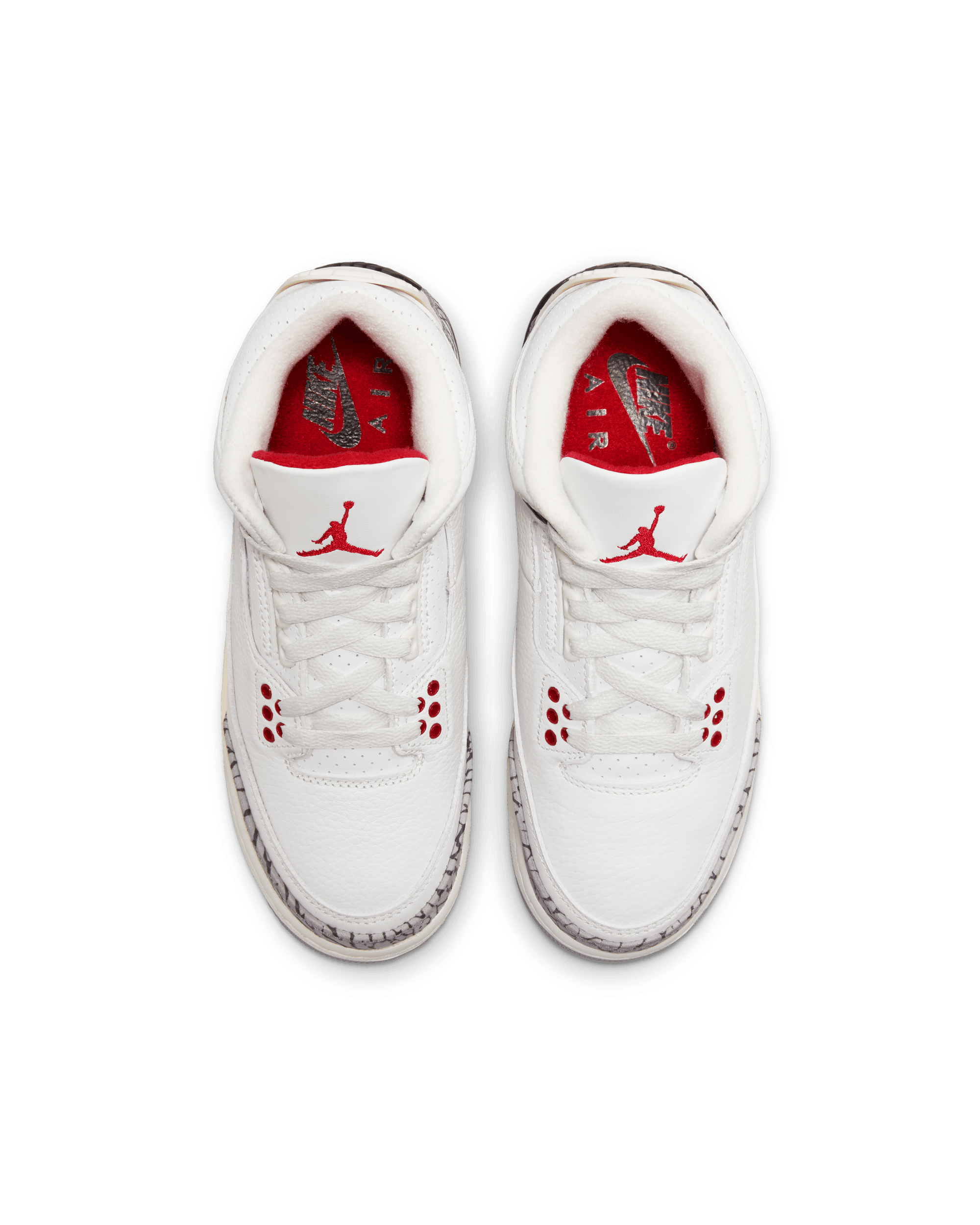 Air Jordan 3 Retro (GS) - Summit White / Fire Red / Black Cement Gray