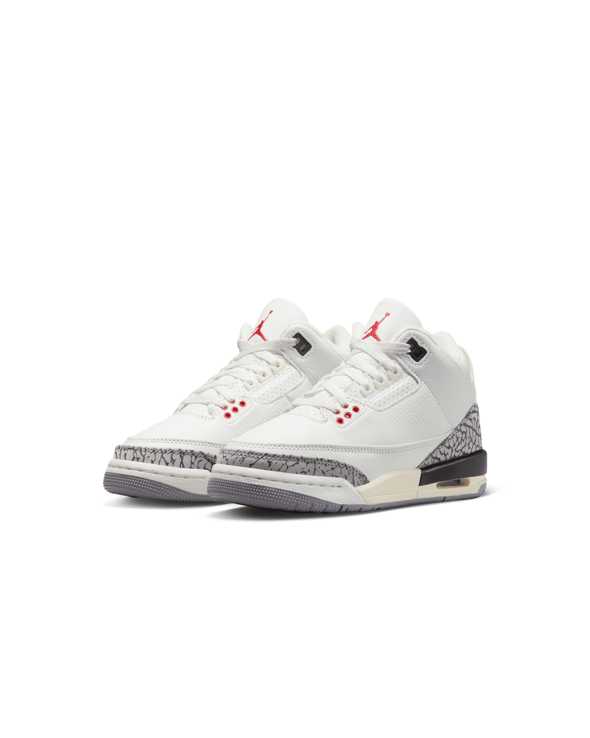 Air Jordan 3 Retro (GS) - Summit White / Fire Red / Black Cement Gray