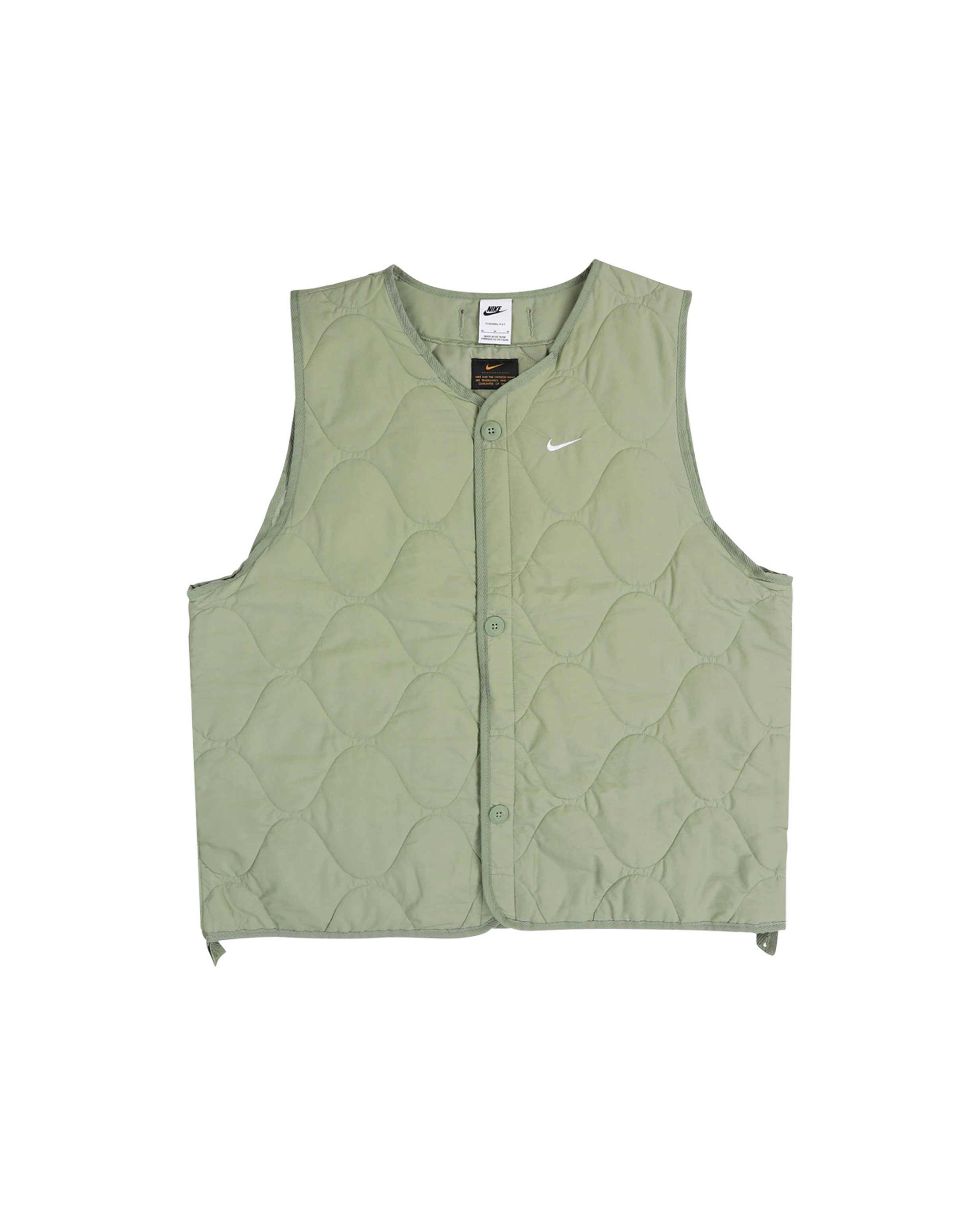 Life Woven Insulated Military Vest - Oil Green / White