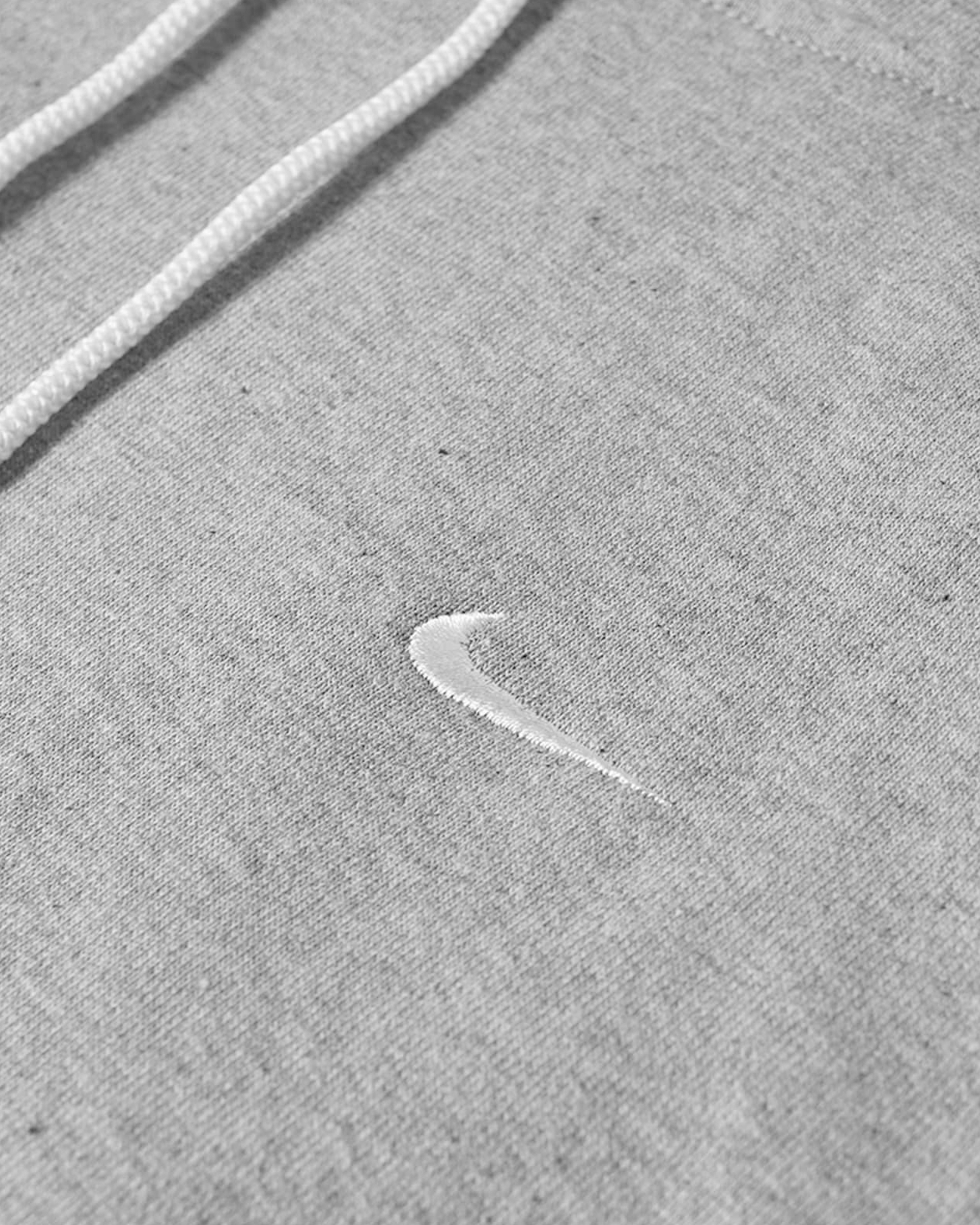 Solo Swoosh Hooded Sweatshirt - Dark Gray Heather / White