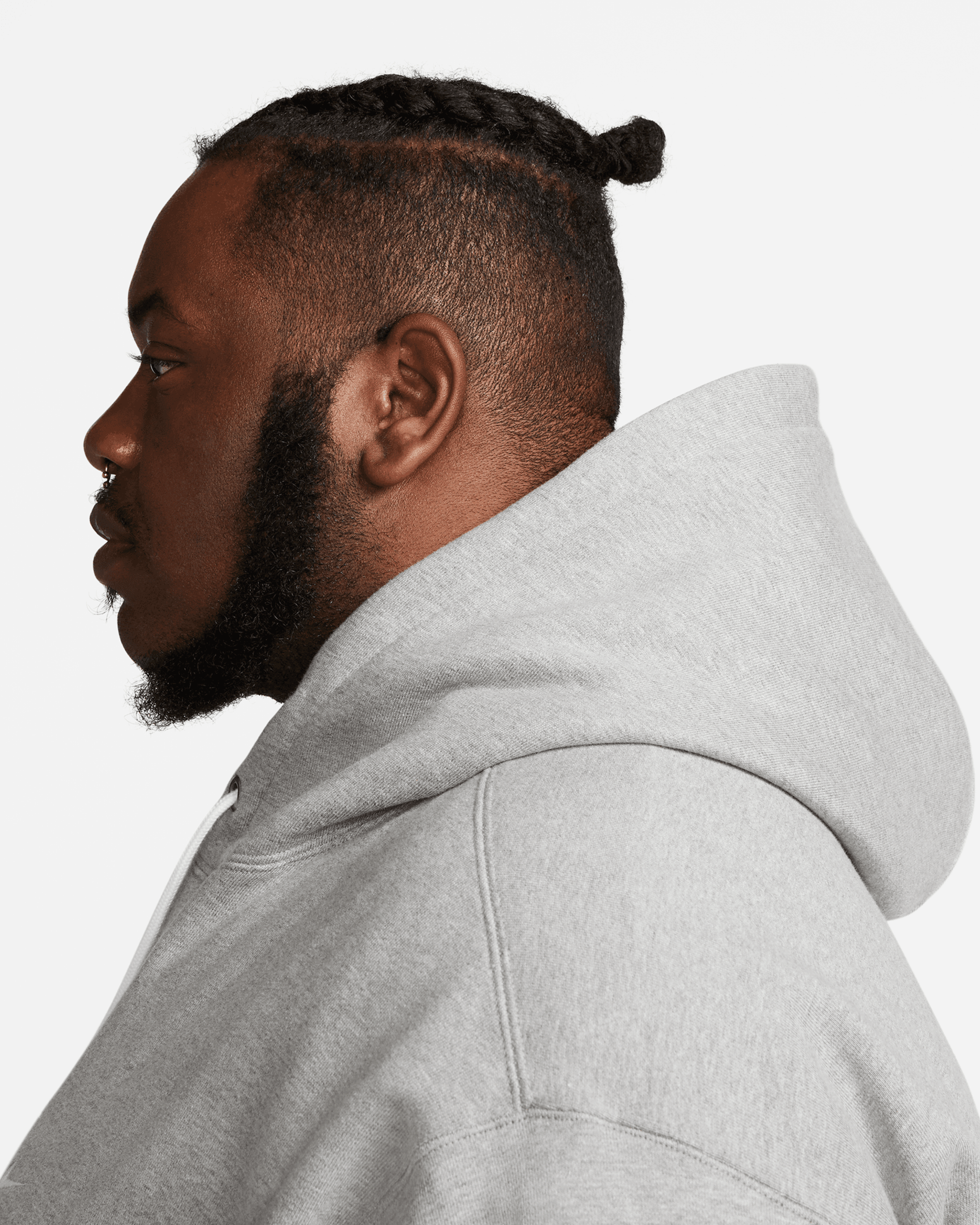 Solo Swoosh Hooded Sweatshirt - Dark Gray Heather / White