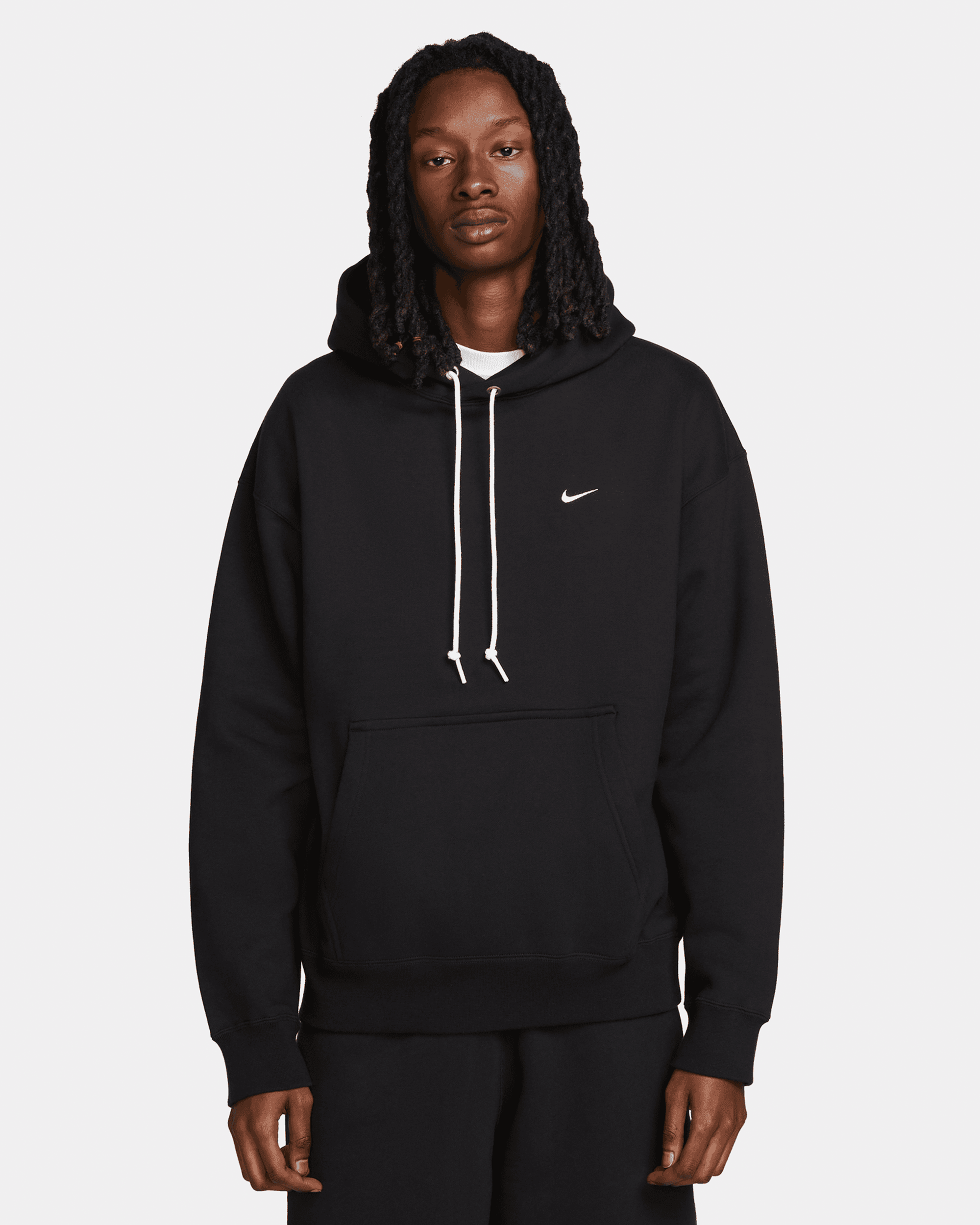 Solo Swoosh Hooded Sweatshirt - Black / White