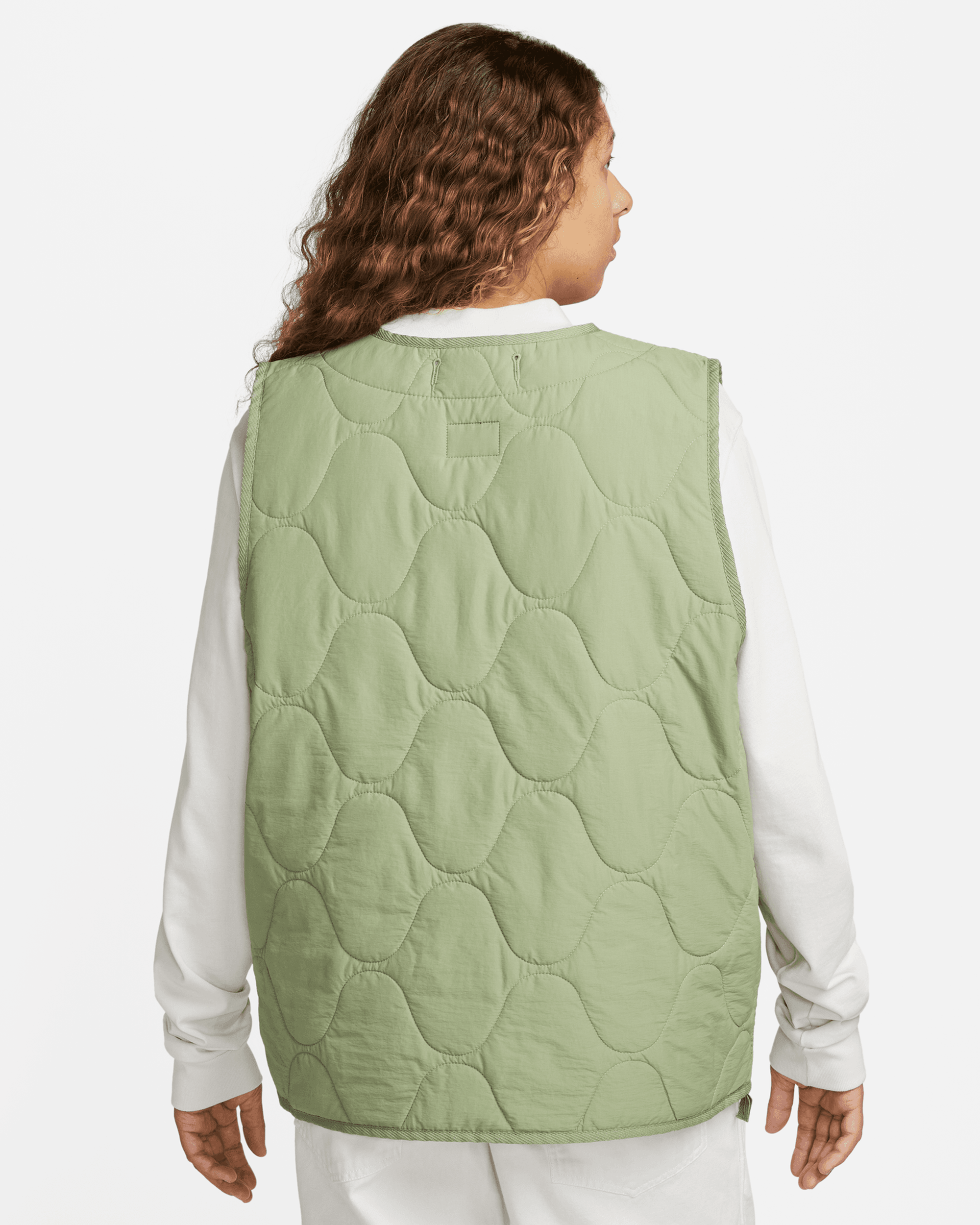 Life Woven Insulated Military Vest - Oil Green / White