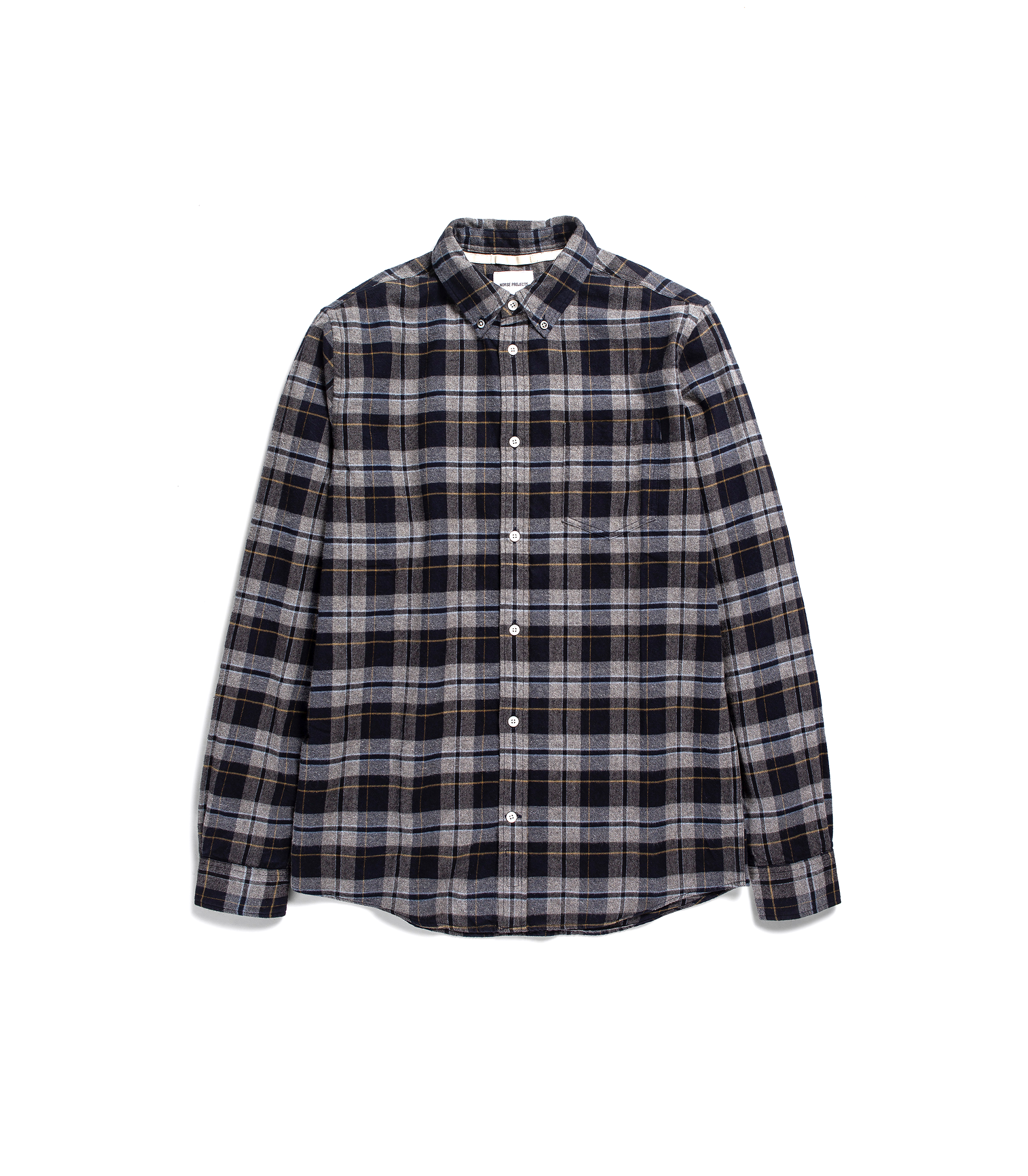 Anton Brushed Flannel Check - Medium Gray