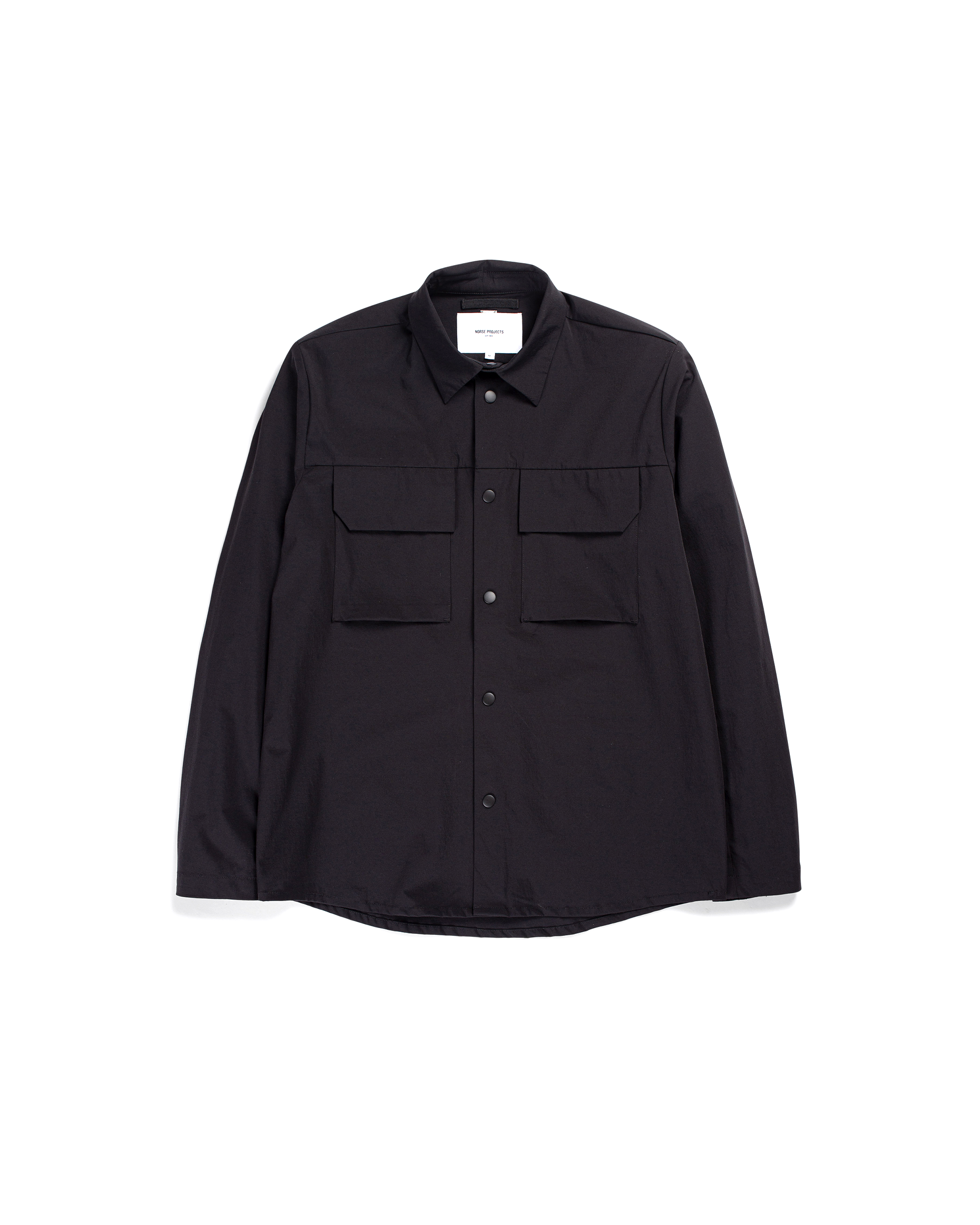 Jens Travel Light Overshirt - Black