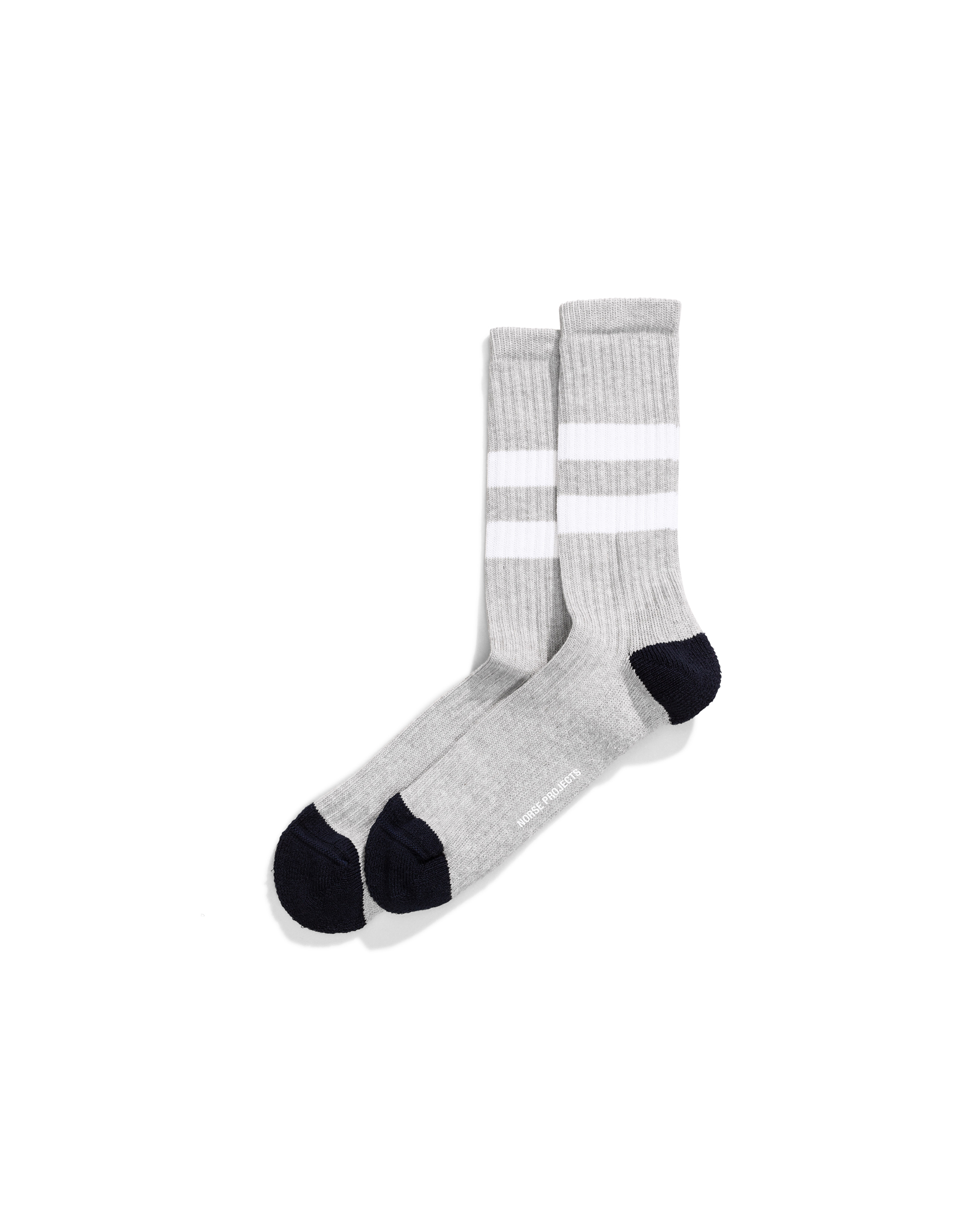 Bjarki Slub Stripe Sock - Light Grey Melange