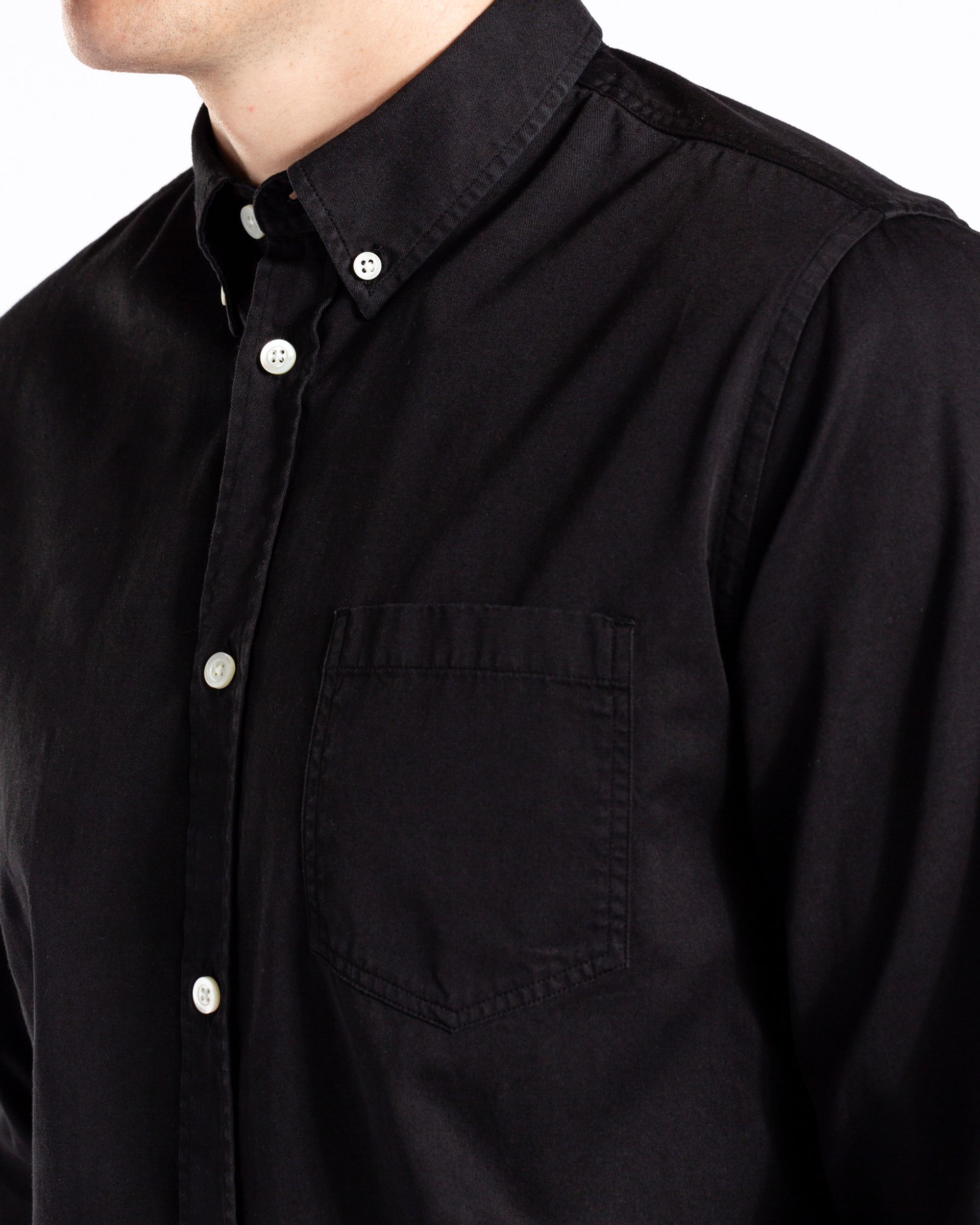 Anton Light Twill Shirt - Black