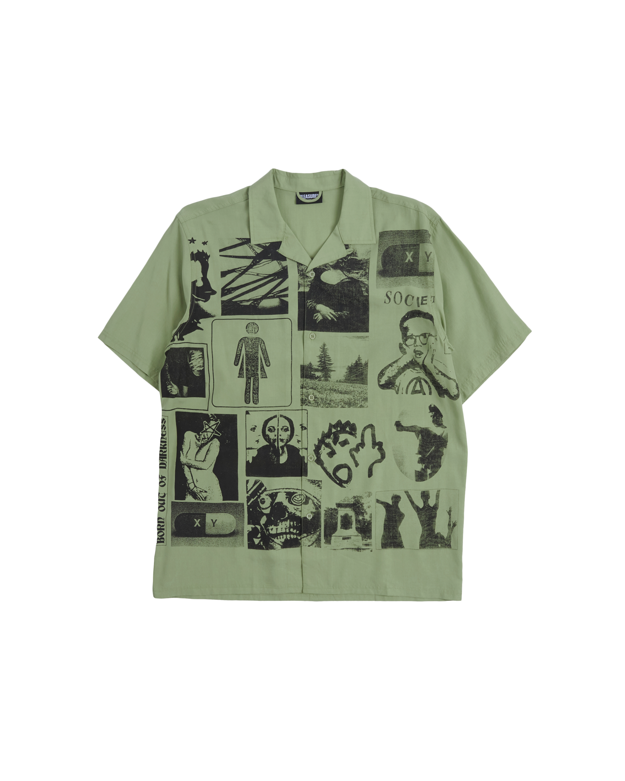 Choices Camp Collar Button Down - Green