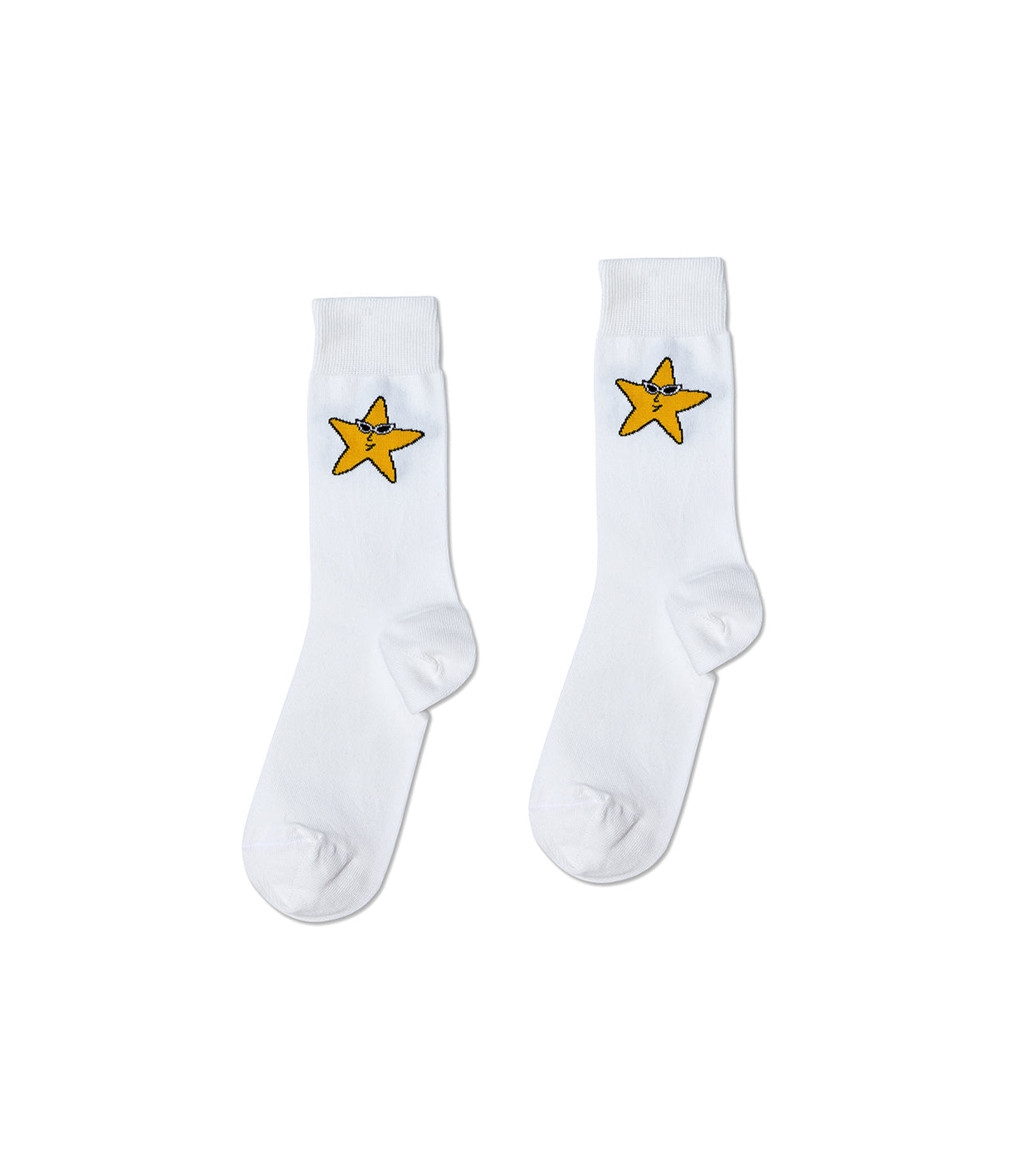 Knitted Stars Socks - White